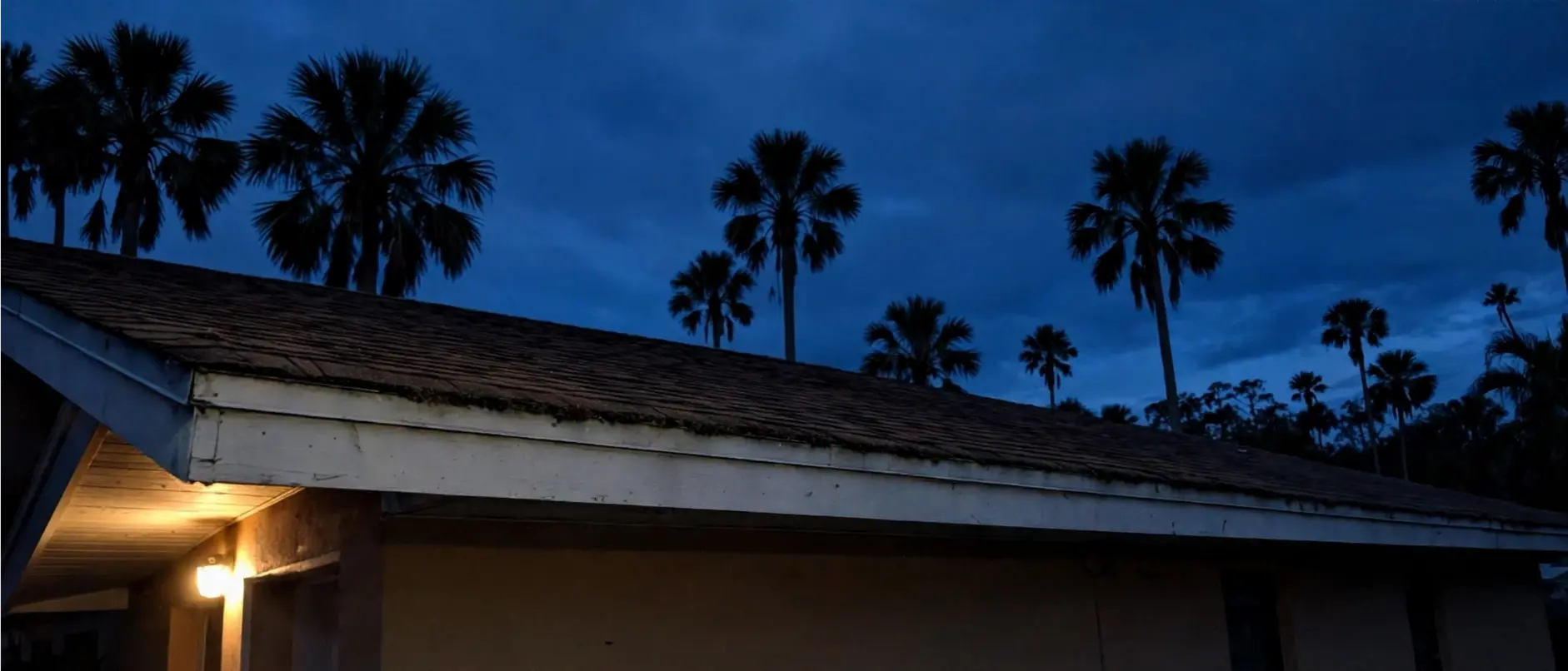 Florida home exterior at dusk in Spring Hill FL